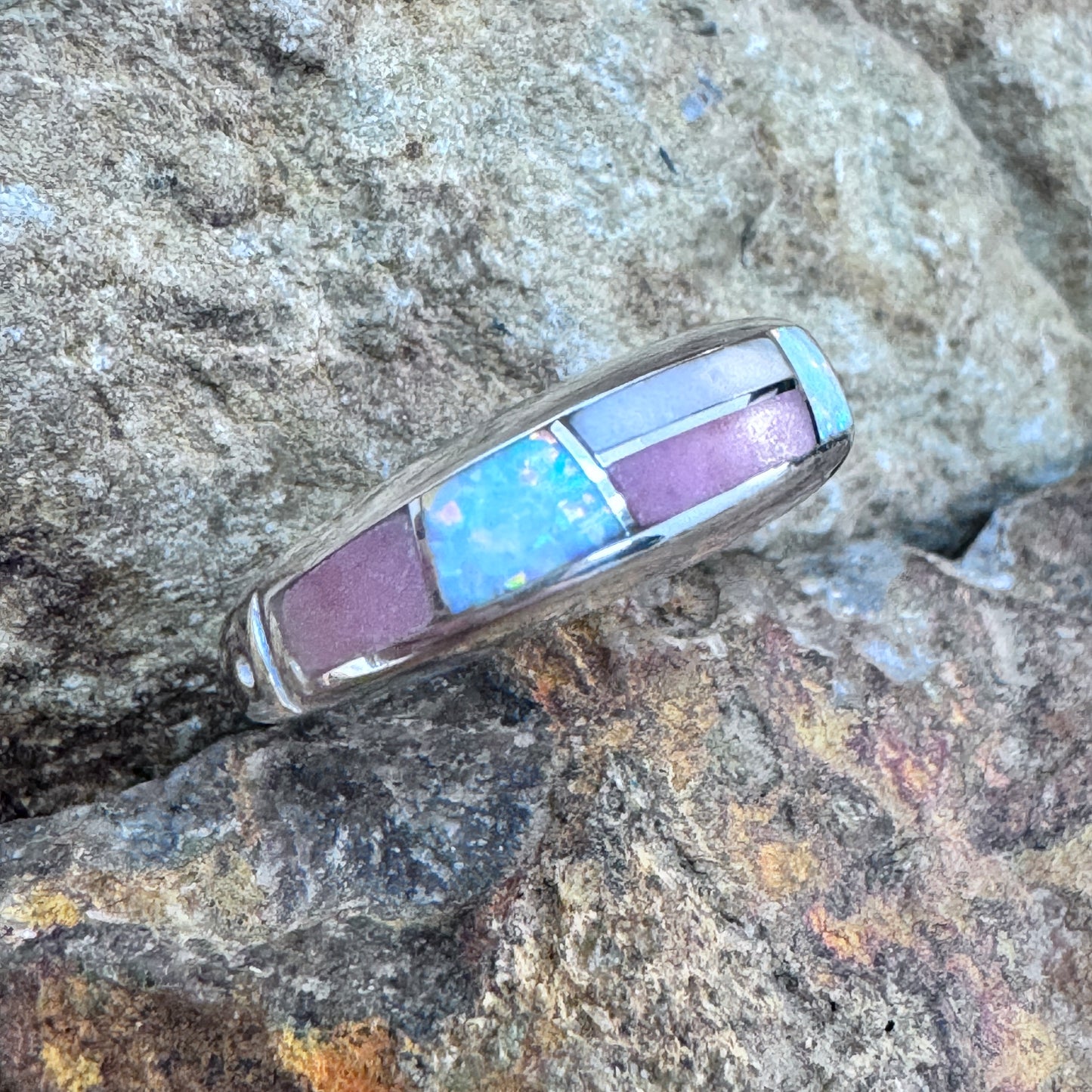 David Rosales Make Me Blush Inlaid Sterling Silver Ring