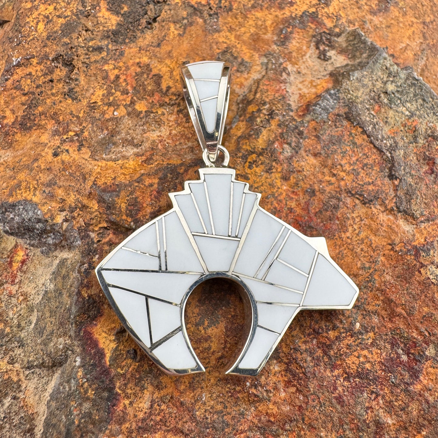 David Rosales Rosarita and Pristine Sterling Silver Reversible Pendant Bear