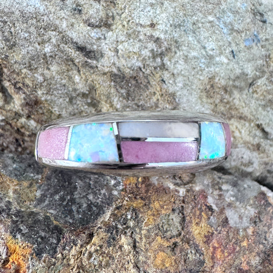 David Rosales Make Me Blush Inlaid Sterling Silver Ring