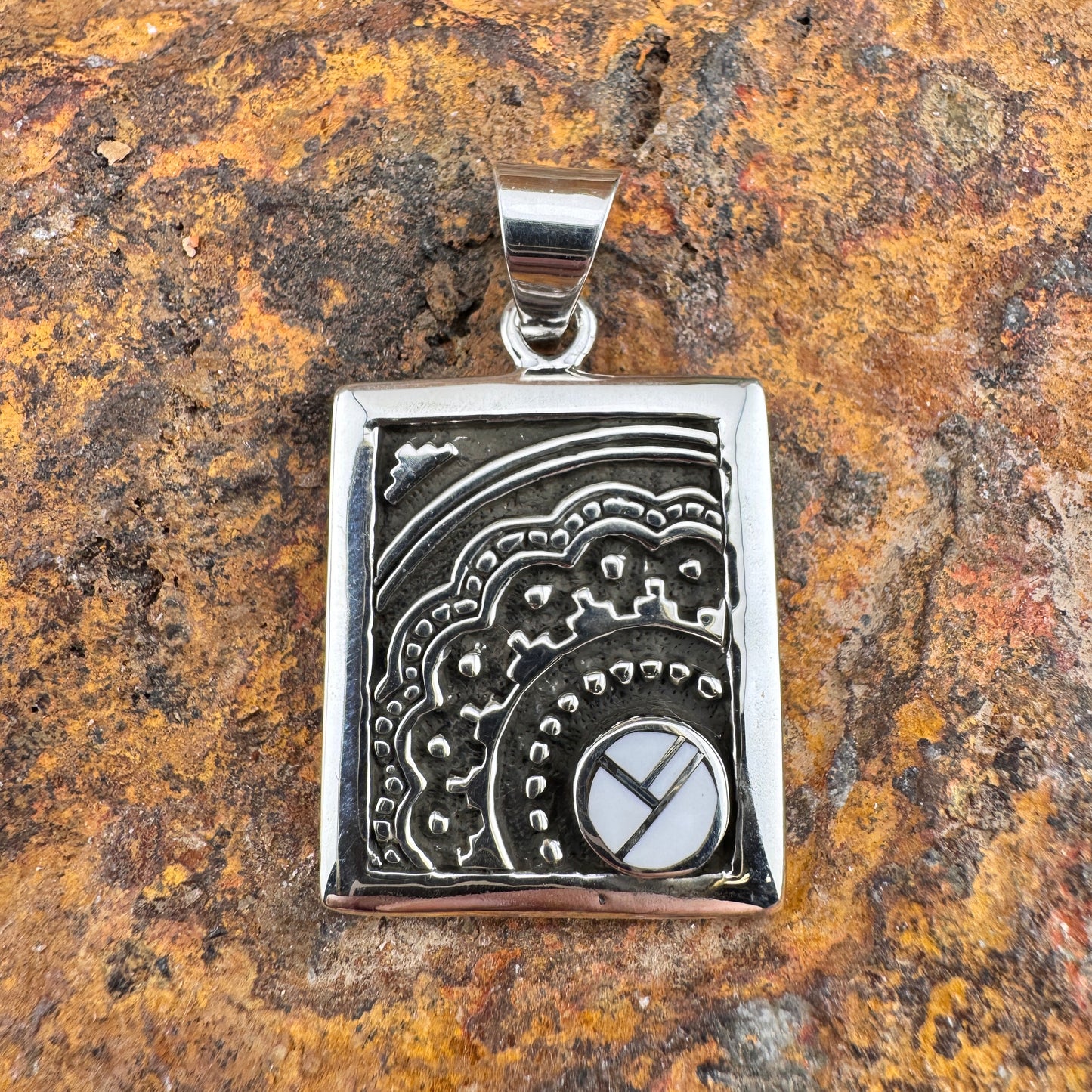 David Rosales Pristine Inlaid Sterling Silver Pendant