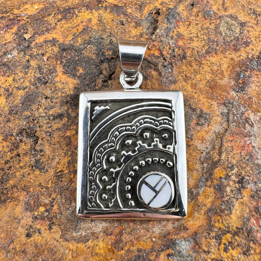 David Rosales Pristine Inlaid Sterling Silver Pendant
