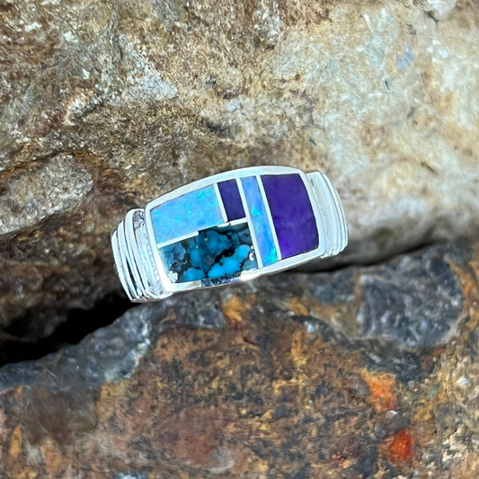 David Rosales Shalako Inlaid Sterling Silver Ring