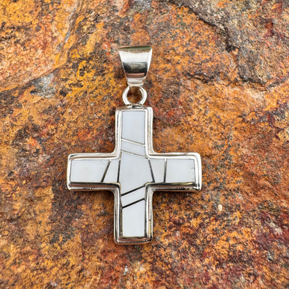 David Rosales Pristine Inlaid Sterling Silver Pendant Reversible