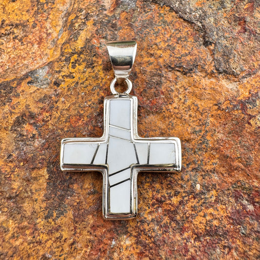 David Rosales Pristine Inlaid Sterling Silver Pendant Reversible