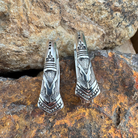 David Rosales Silver Country Sterling Silver Earrings Huggies