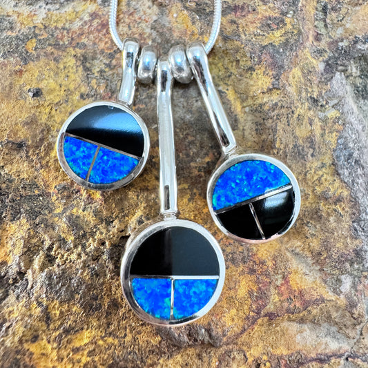 David Rosales Black Beauty Inlaid Sterling Silver Necklace