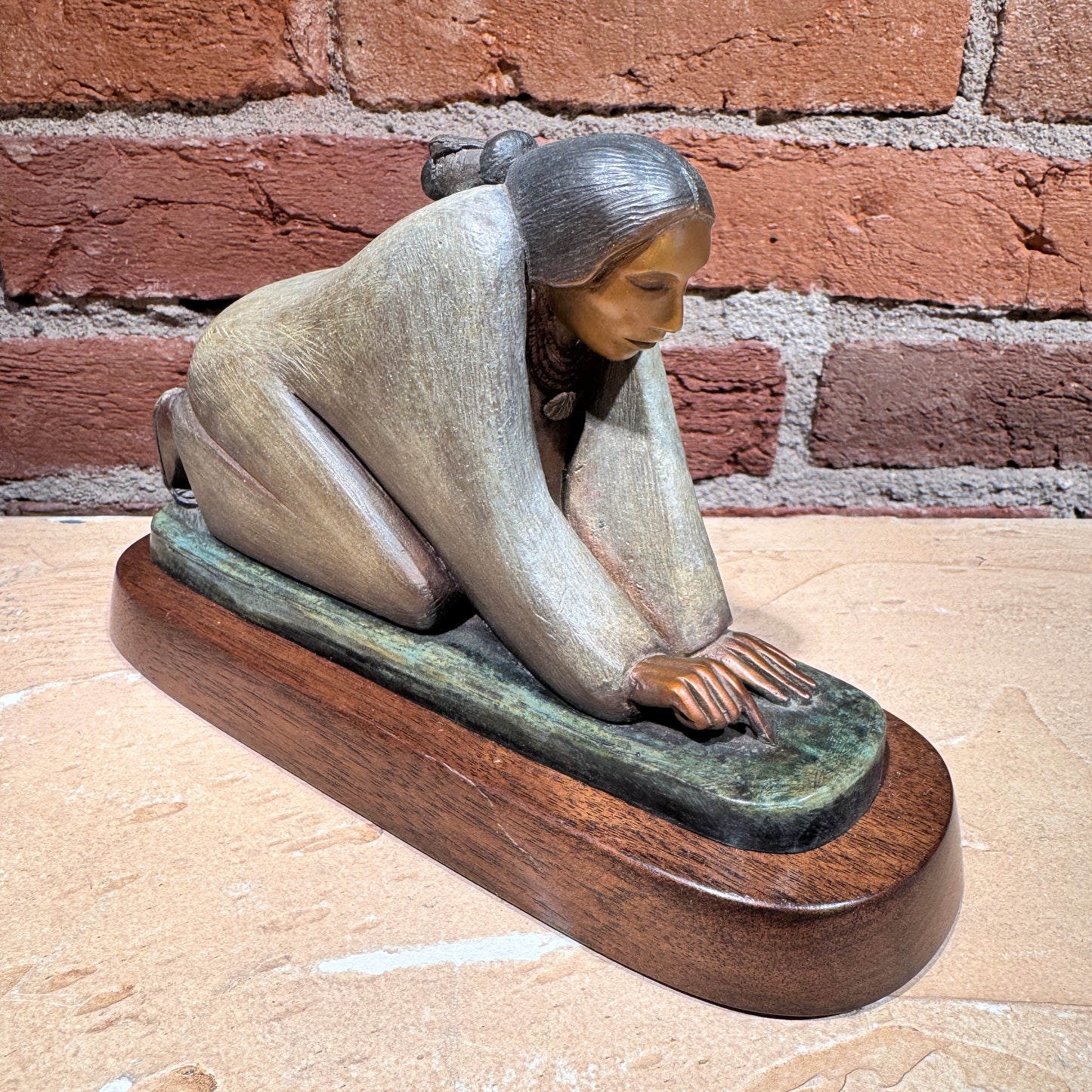 Piñon Harvest By Cliff Fragua, Jemez Pueblo, Native American Sculptor