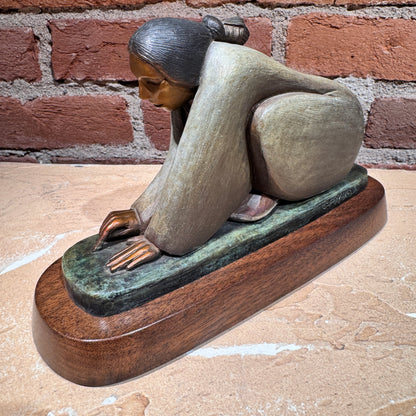 Piñon Harvest By Cliff Fragua, Jemez Pueblo, Native American Sculptor