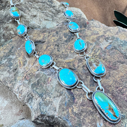 Old Kingman Turquoise Necklace & Earring Set by Mary Tso
