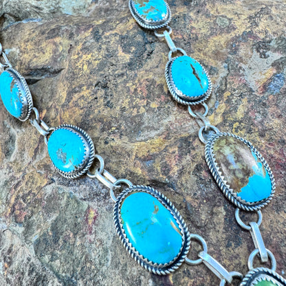 Old Kingman Turquoise Necklace & Earring Set by Mary Tso
