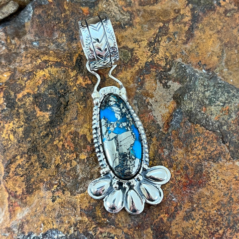 Persian Turquoise Sterling Silver Pendant by Billy Jaramillo