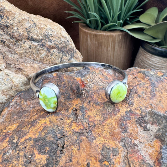 Palomino Variscite Sterling Silver Bracelet by Ray Coriz