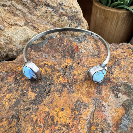 Golden Hill Turquoise Sterling Silver Bracelet by Ray Coriz