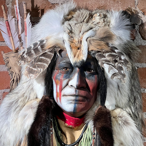 Dog Soldier VI Native American Style Spirit Mask by Cindy Jo Popejoy