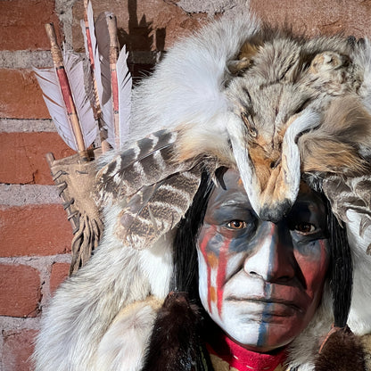 Dog Soldier VI Native American Style Spirit Mask by Cindy Jo Popejoy