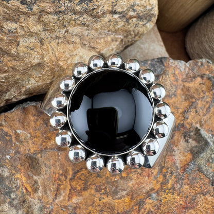 Black Onyx Sterling Silver Cuff Bracelet by Artie Yellowhorse