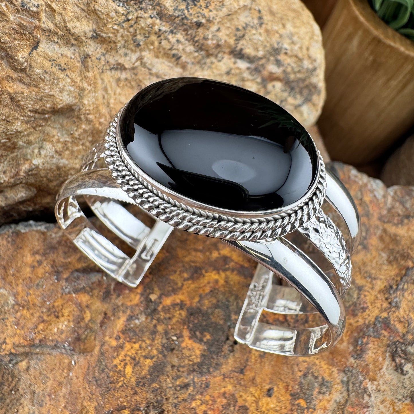Black Onyx Sterling Silver Bracelet by Artie Yellowhorse