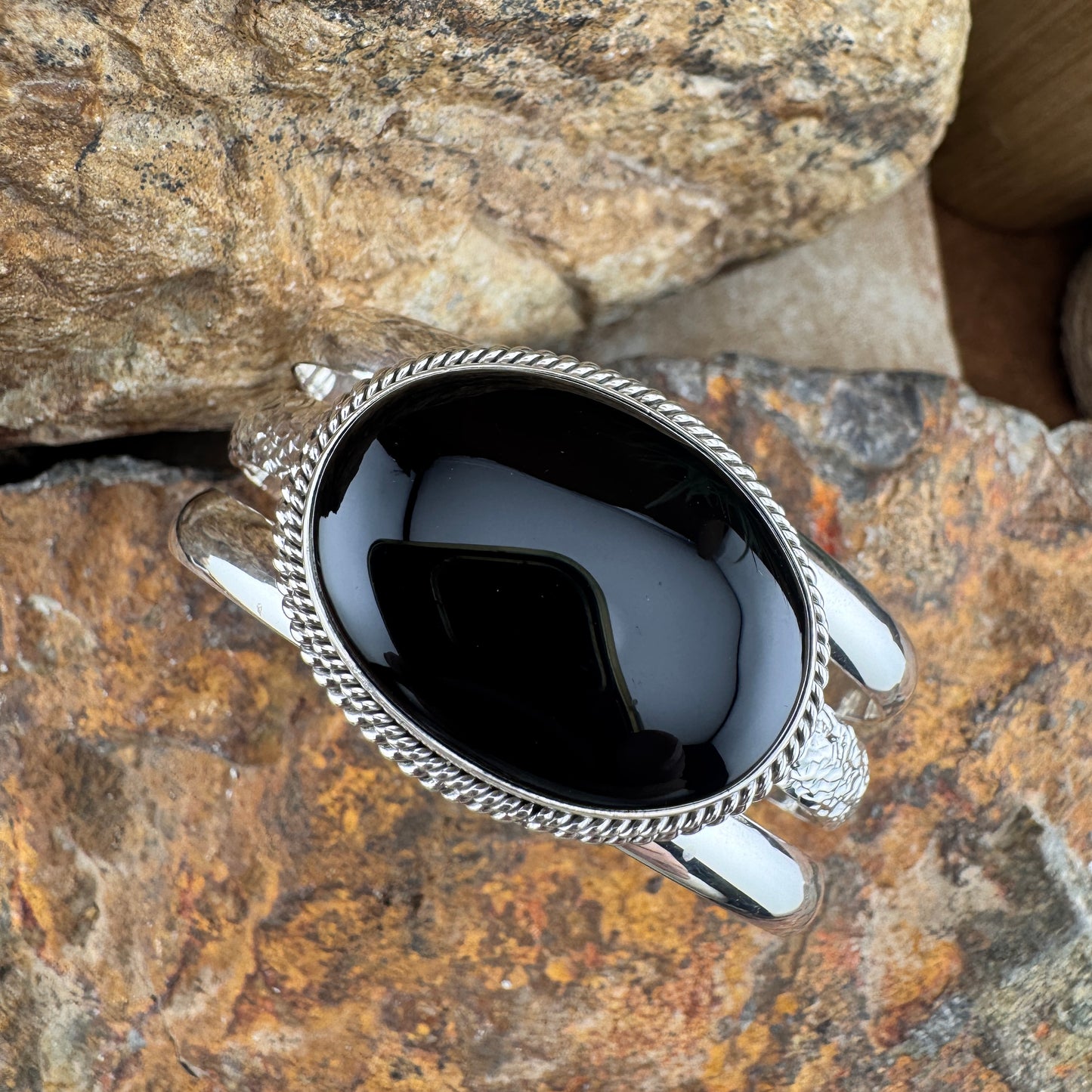 Black Onyx Sterling Silver Bracelet by Artie Yellowhorse