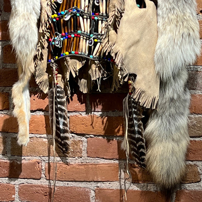 Dog Soldier VI Native American Style Spirit Mask by Cindy Jo Popejoy