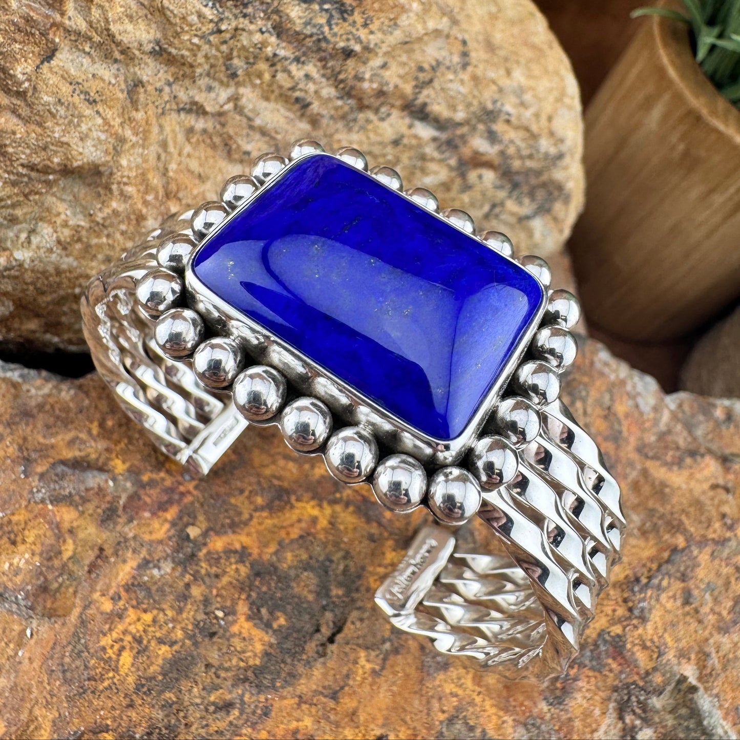 Lapis Sterling Silver Bracelet by Artie Yellowhorse