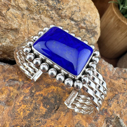 Lapis Sterling Silver Bracelet by Artie Yellowhorse