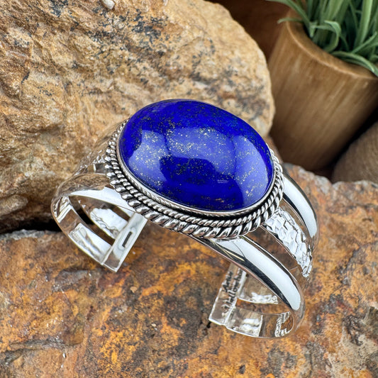 Lapis Lazuli Sterling Silver Bracelet by Artie Yellowhorse