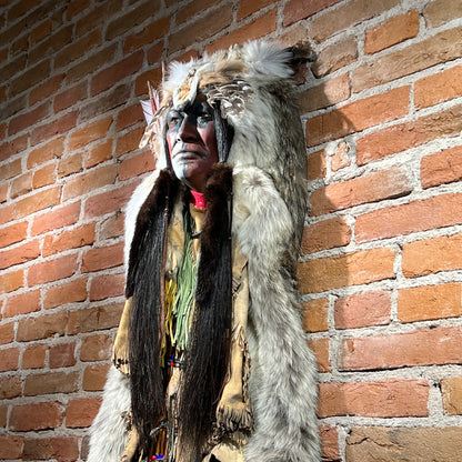 Dog Soldier VI Native American Style Spirit Mask by Cindy Jo Popejoy