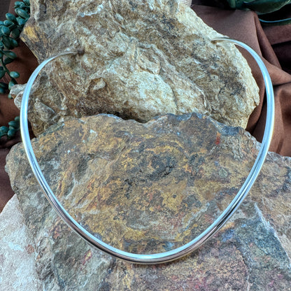 Sterling Silver Collar Smooth Plain Necklace by David Rosales