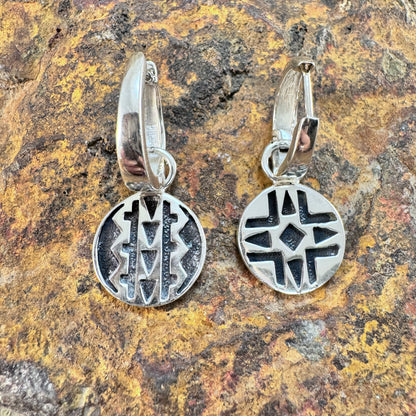 David Rosales Silver Country Reversible Sterling Silver Dangle & Huggie Earrings