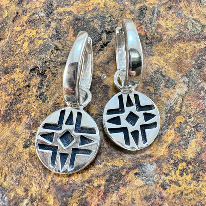 David Rosales Silver Country Reversible Sterling Silver Dangle & Huggie Earrings