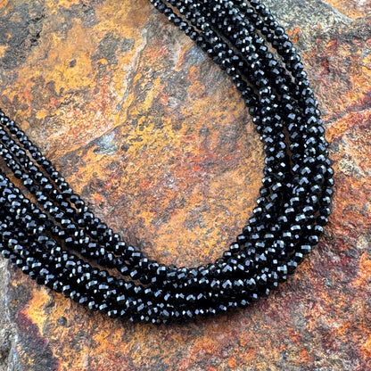 10 Strand Black Spinel Beaded Necklace by Artie Yellowhorse