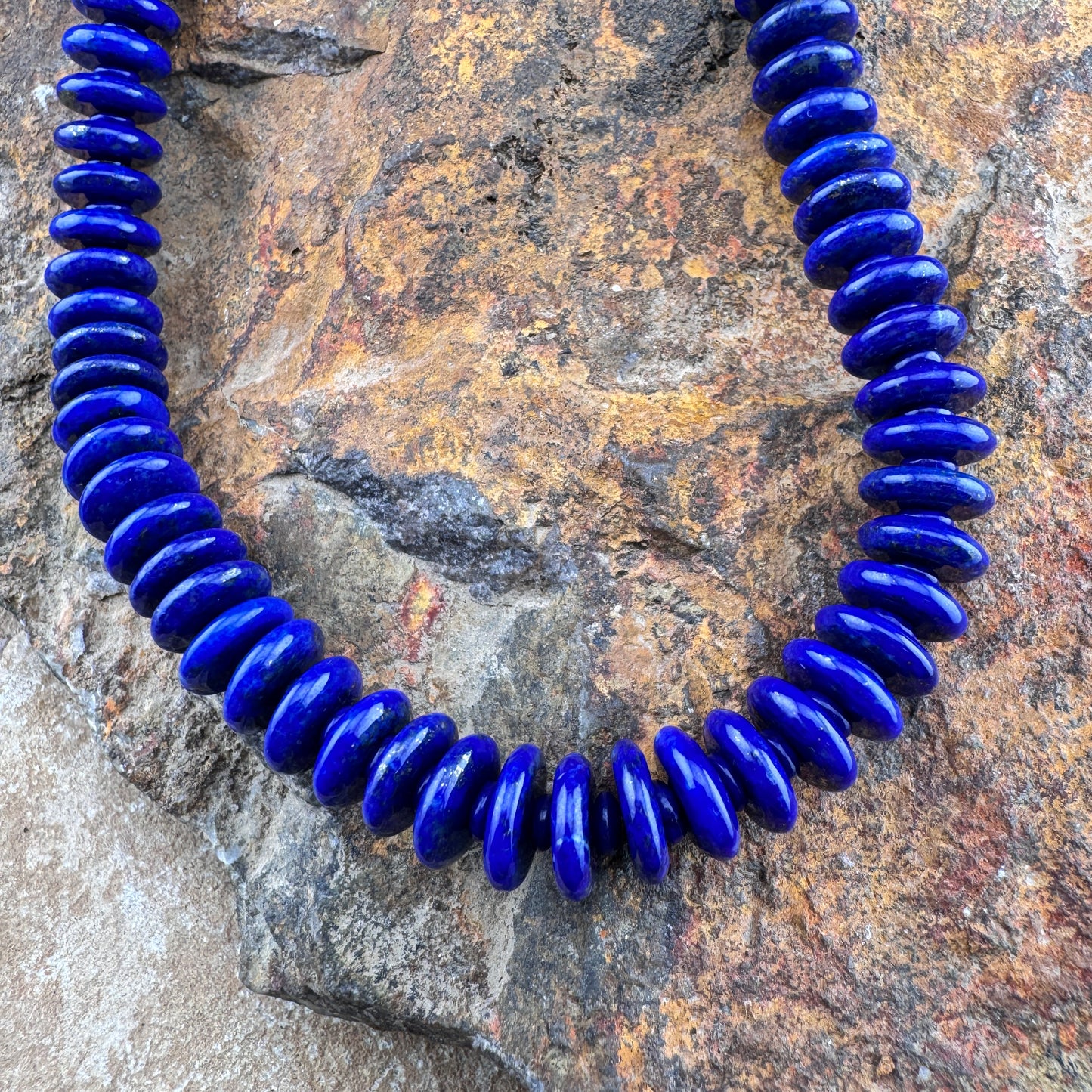 18" Lapis Beaded Necklace by Artie Yellowhorse