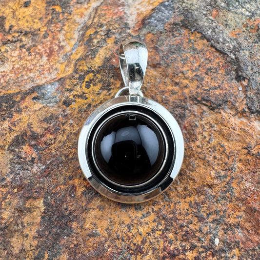 Sterling Silver Black Onyx Pendant by Artie Yellowhorse