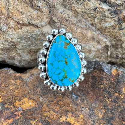 Kingman Turquoise Sterling Silver Ring by Artie Yellowhorse