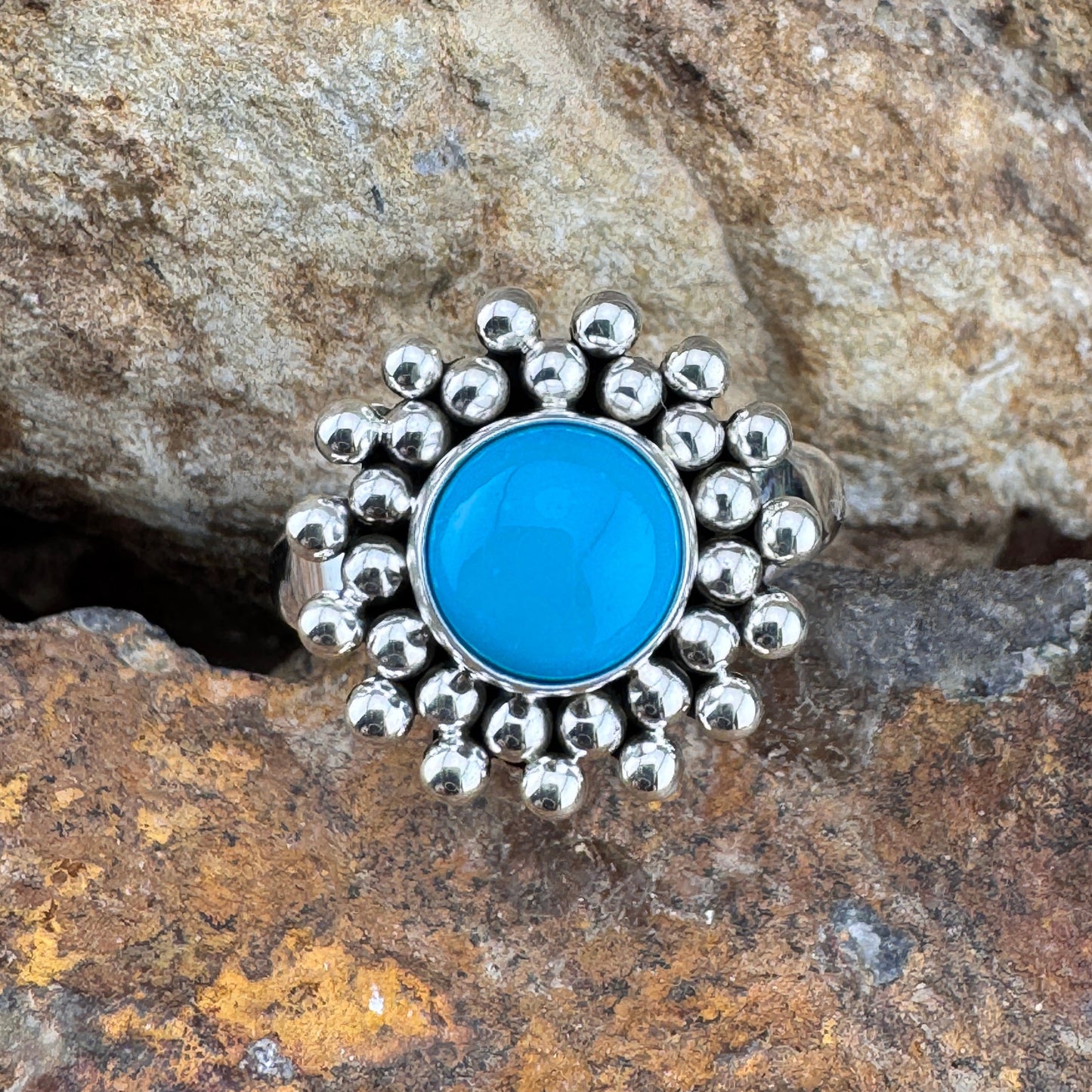 Sterling Silver Sleeping Beauty Turquoise Ring by Artie Yellowhorse