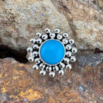Sterling Silver Sleeping Beauty Turquoise Ring by Artie Yellowhorse