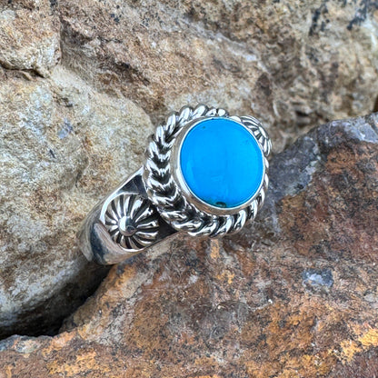 Sterling Silver Sleeping Beauty Turquoise Ring by Artie Yellowhorse