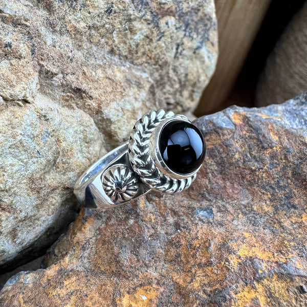 Black Onyx Sterling Silver Ring by Artie Yellowhorse