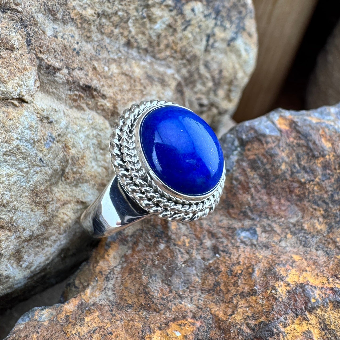 Lapis Sterling Silver Ring by Artie Yellowhorse