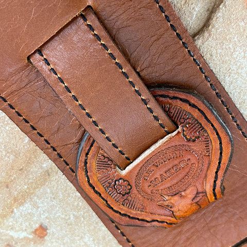 Hand Tooled Leather Garden Cross Guitar Strap by Stephen Vaughn Leatherworks