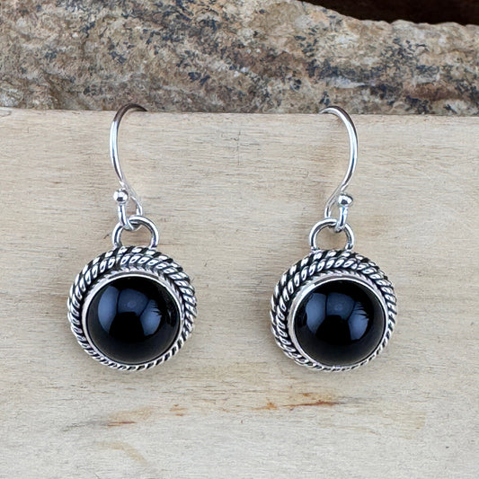 Black Onyx Drop Earrings by Artie Yellowhorse