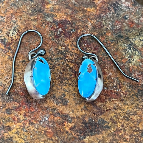 Golden Hill Turquoise Sterling Silver Earrings by Akee Douglas