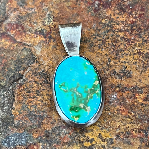 Sonoran Gold Turquoise Sterling Silver Pendant by Fred Guerro