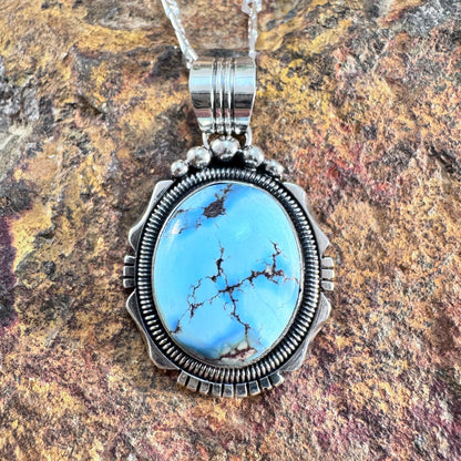 Golden Hill Turquoise Sterling Silver Pendant Necklace by Will Denetdale