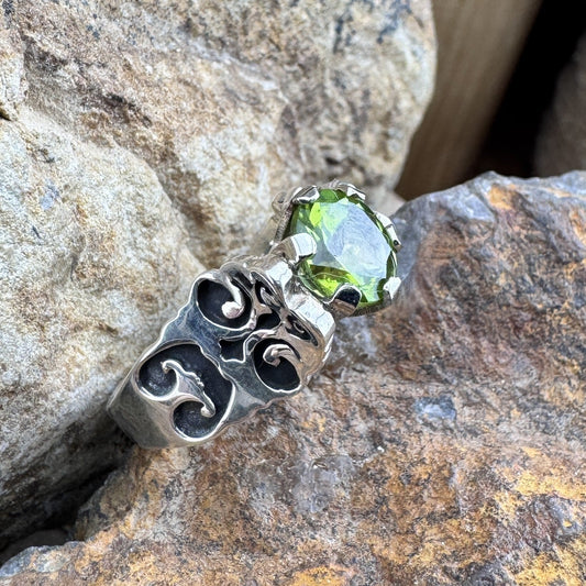 Sterling Silver Country Peridot Ring by David Rosales