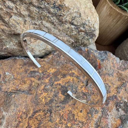 David Rosales Pristine Inlaid Sterling Silver Bracelet