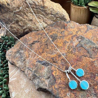 David Rosales Arizona Blue Inlaid Sterling Silver Necklace