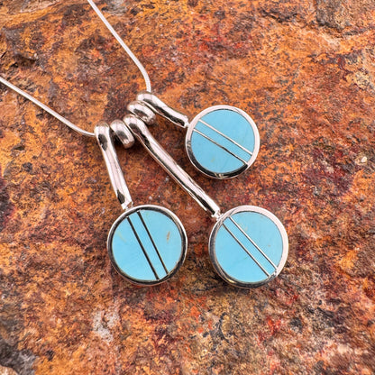 David Rosales Arizona Blue Inlaid Sterling Silver Necklace