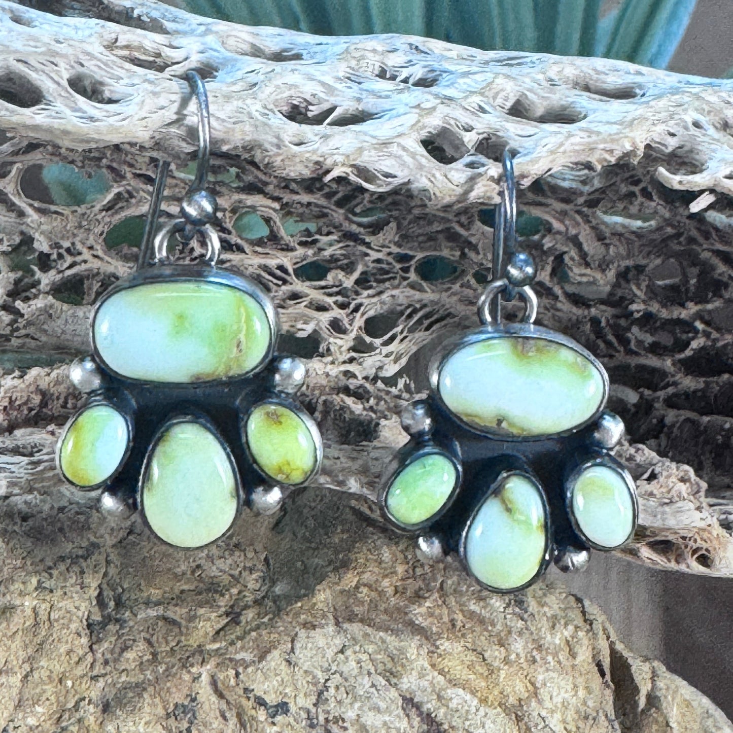 Palomino Cluster Earrings in Sterling Silver by Angela Martin