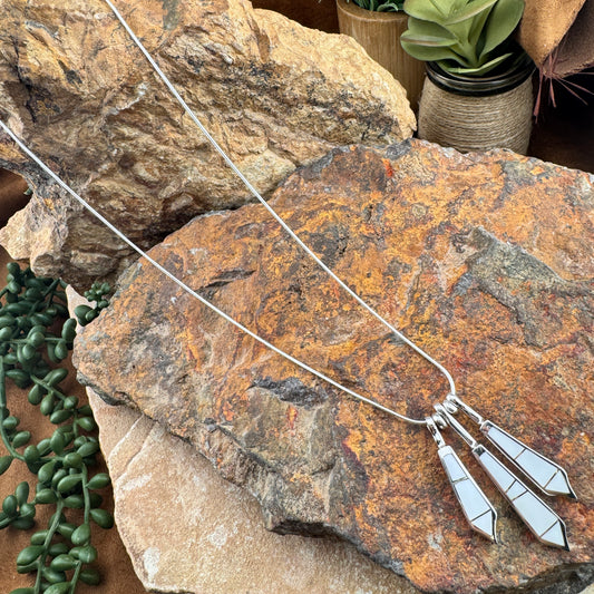 David Rosales Pristine Inlaid Sterling Silver Necklace